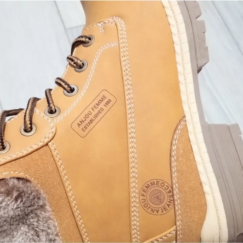 (R-4486) ANJOUFEMME Womens Hiking Snow Winter Boots Sz 6